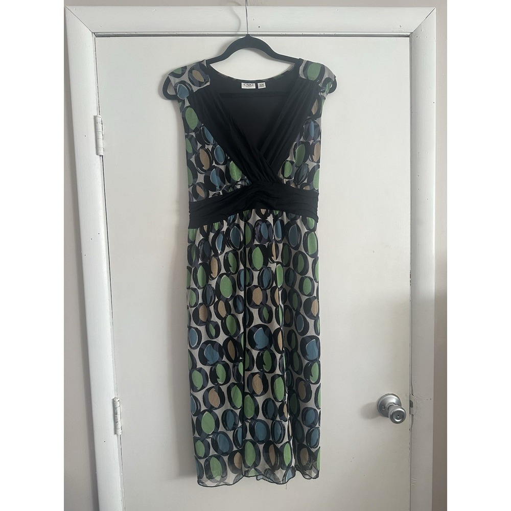 Cato Women's Sleeveless Vintage Dress Size 14/16 Colorful Midi 90's Y2K